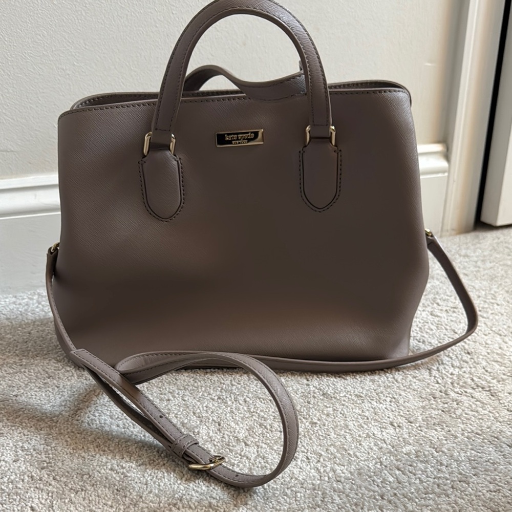 Kate Spade Gray Leather Tote Bag